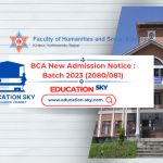 BCA New Admission Notice : Batch 2023 (2080/081)